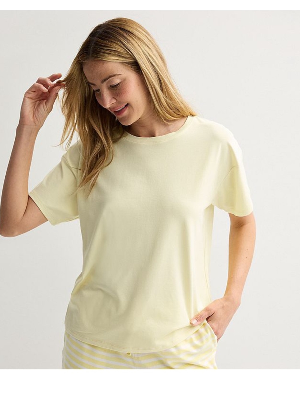 Sonoma Modal Crewneck Tee and Striped Modal pants set